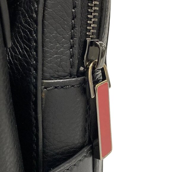 CHRISTIAN LOUBOUTIN Bench Reporter Black Red Leather Shoulder Bag 531-081725 - Picture 5 of 15